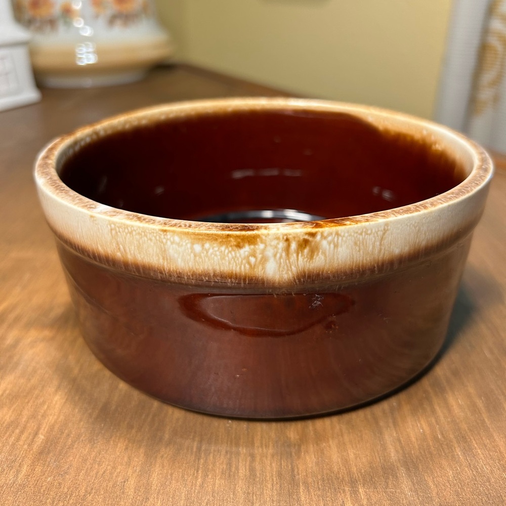 McCoy Pottery 0142 Brown Drip 6" Soufflé Casserole Dish USA Vintage 1966-1981